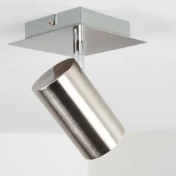 Plafonnier Zuoz Nickel mat, 1 lumière