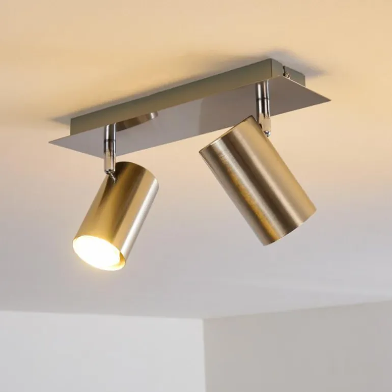 Plafonnier Zuoz Nickel mat, 2 lumières