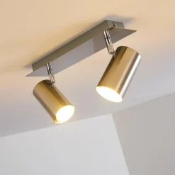 Plafonnier Zuoz Nickel mat, 2 lumières