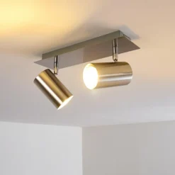 Plafonnier Zuoz Nickel mat, 2 lumières