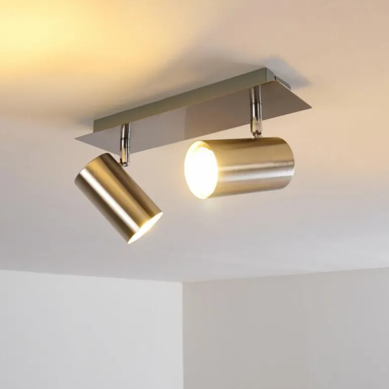Plafonnier Zuoz Nickel mat, 2 lumières