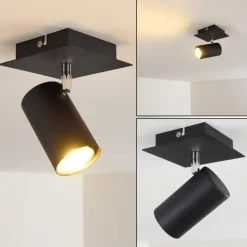 Plafonnier Zuoz Noir, 1 lumière