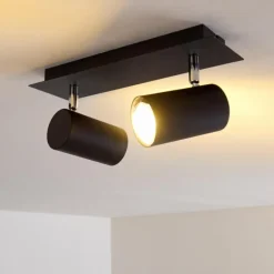Plafonnier Zuoz Noir, 2 lumières