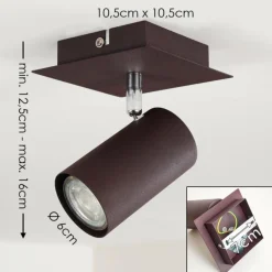 Plafonnier Zuoz Rouille, 1 lumière