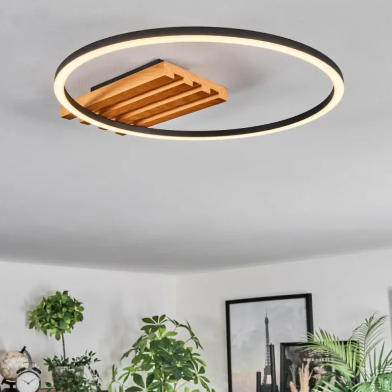Pompu Plafonnier LED Écru, Noir, 1 lumière