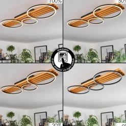 Pompu Plafonnier LED Écru, Noir, 1 lumière