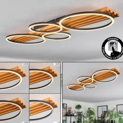 Pompu Plafonnier LED Écru, Noir, 1 lumière