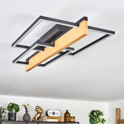 Pompu Plafonnier LED Écru, Noir, 1 lumière
