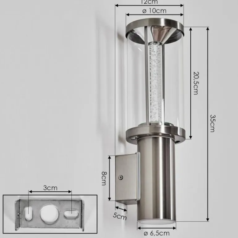 Popoyan Lampe murale d´extérieur, Applique murale LED Nickel mat, 2 lumières