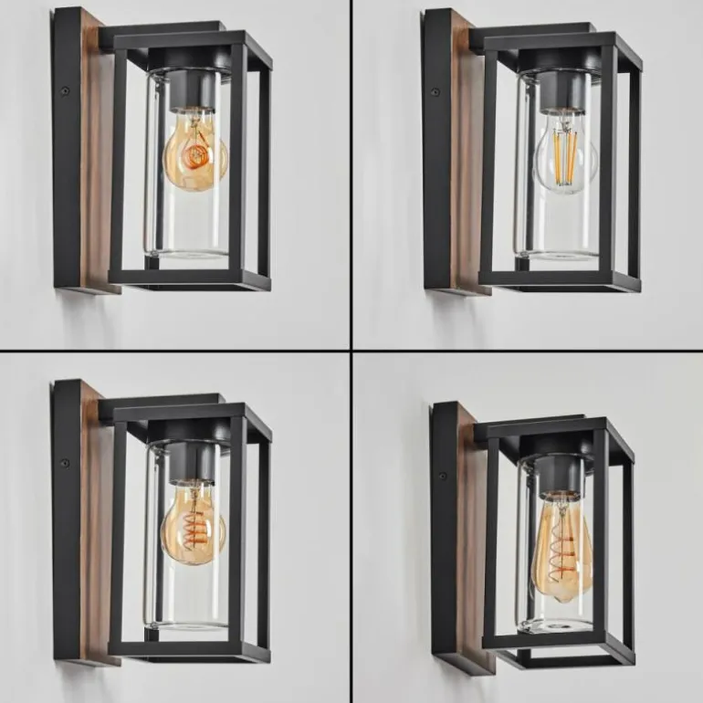 Portalis Lampe murale d´extérieur Brun, Couleur bois, Noir, 1 lumière