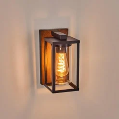 Portalis Lampe murale d´extérieur Brun, Couleur bois, Noir, 1 lumière