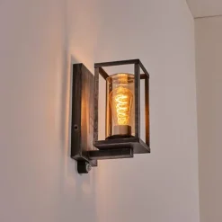 Portalis Lampe murale d´extérieur Noir, Argenté, 1 lumière, Détecteur de mouvement