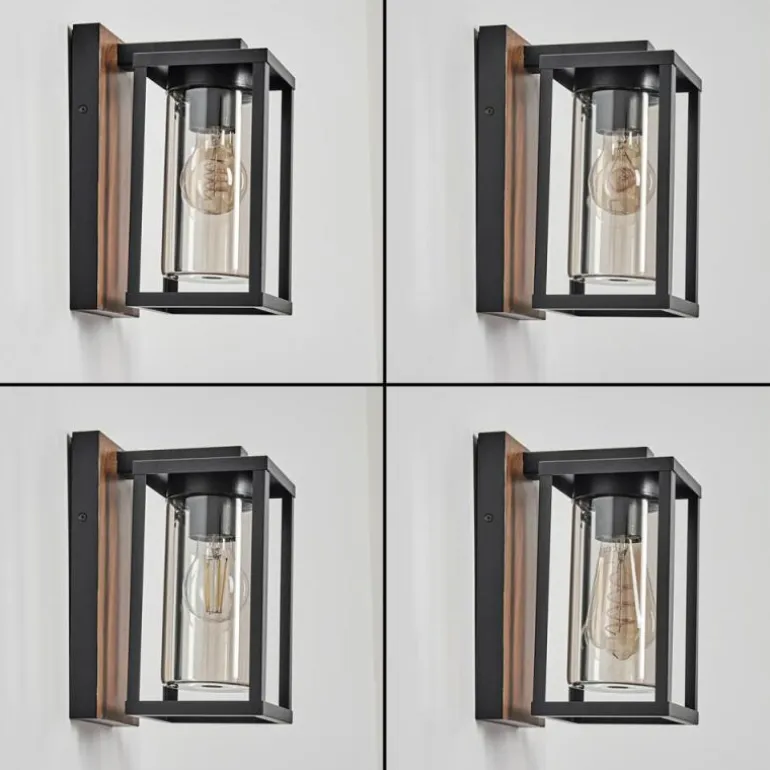 Portalis Lampe murale d´extérieur Brun, Couleur bois, Noir, 1 lumière