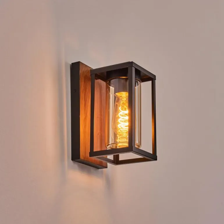 Portalis Lampe murale d´extérieur Brun, Couleur bois, Noir, 1 lumière