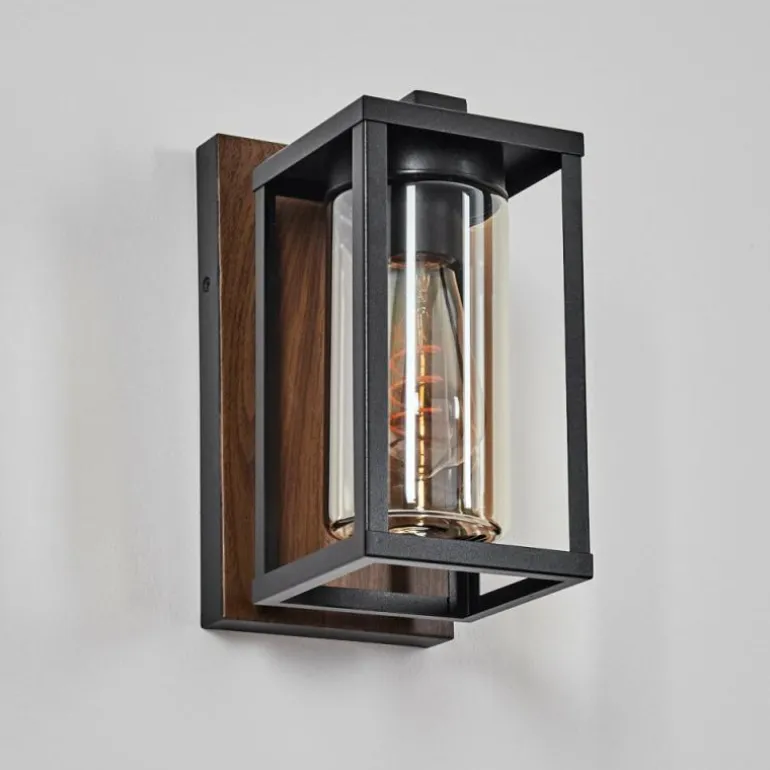 Portalis Lampe murale d´extérieur Brun, Couleur bois, Noir, 1 lumière