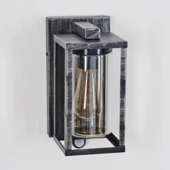 Portalis Lampe murale d´extérieur Noir, Argenté, 1 lumière, Détecteur de mouvement