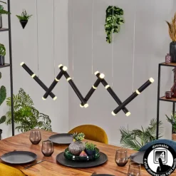 Pousseline Suspension, Suspension LED Noir, 1 lumière