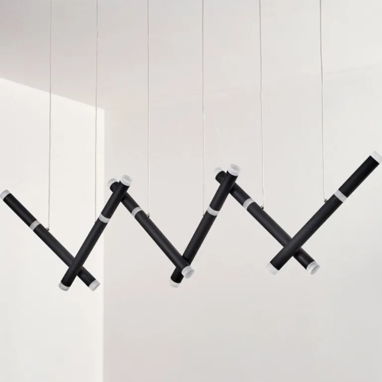 Pousseline Suspension, Suspension LED Noir, 1 lumière