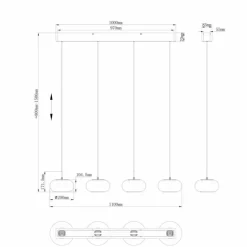 Quintara Suspension Luminaires Globo Lighting LED Nickel mat, 1 lumière