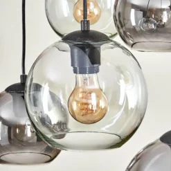 Quinteiro Suspension Noir, 6 lumières