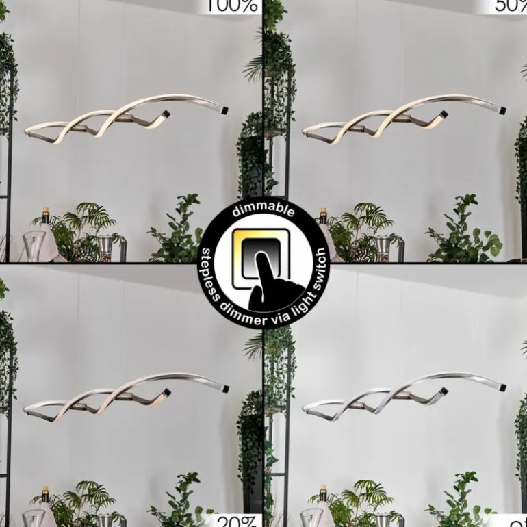 Radogna Suspension, Suspension LED Argenté, 2 lumières