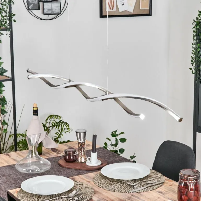 Radogna Suspension, Suspension LED Argenté, 2 lumières
