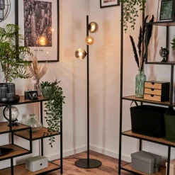 Remaisnil Lampadaire Ambre, Fumé, 3 lumières
