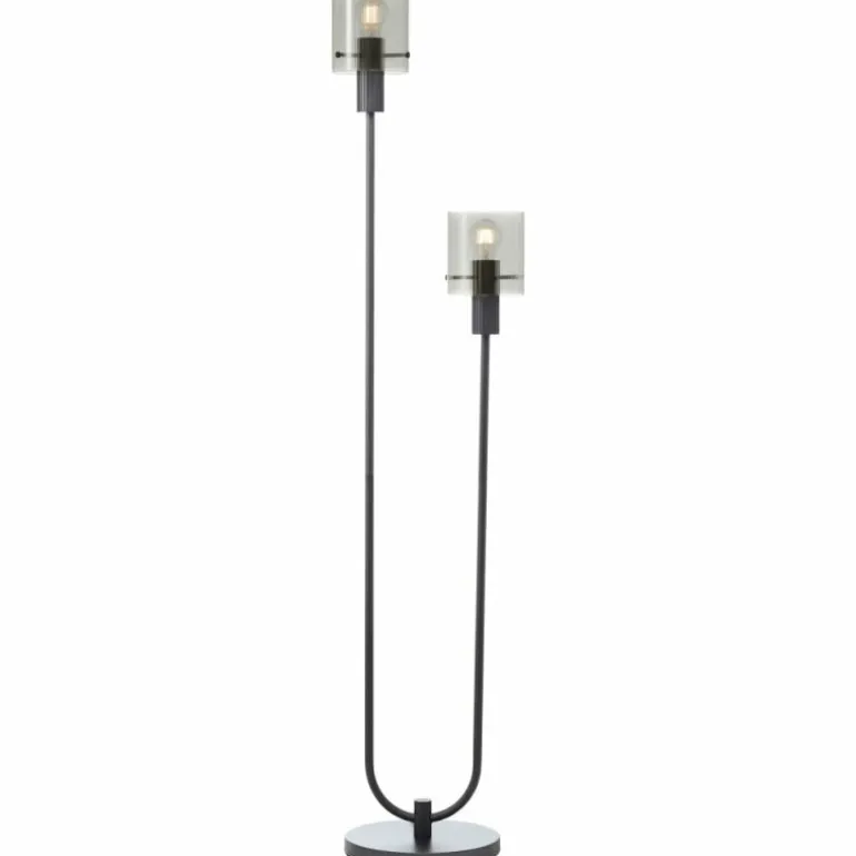Riffelini Lampadaire Luminaires Brilliant Noir, 2 lumières