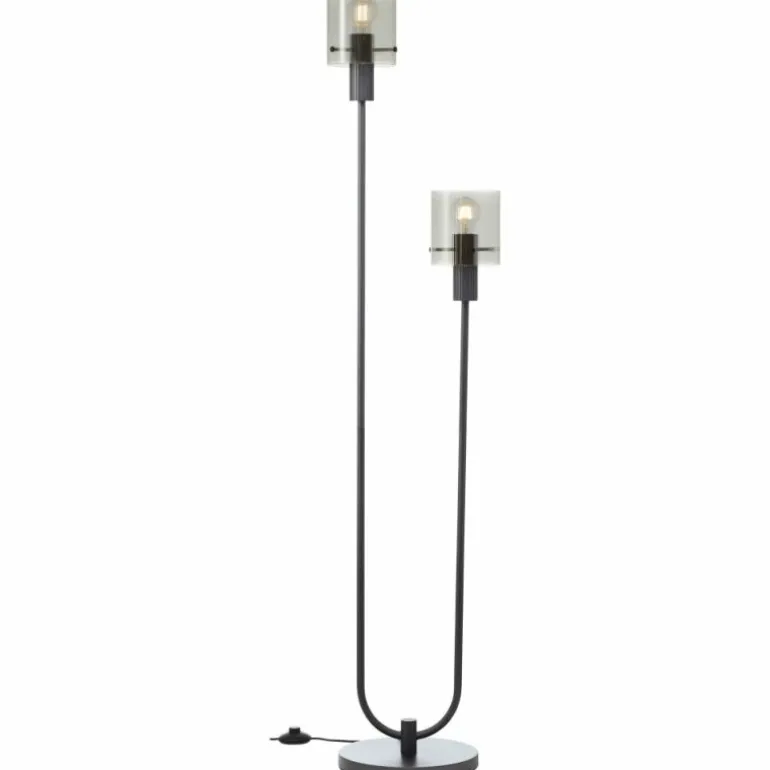 Riffelini Lampadaire Luminaires Brilliant Noir, 2 lumières