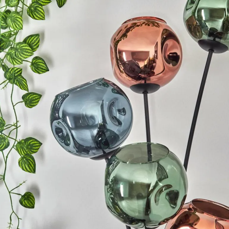 Ripoll Lampadaire Bleu, Vert, Cuivré, 5 lumières