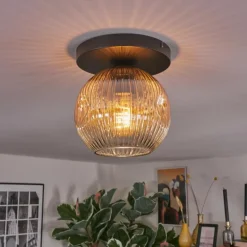 Ripoll Plafonnier, Boule lumineuse Ambre, Clair, 1 lumière