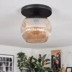 Ripoll Plafonnier, Boule lumineuse Ambre, 1 lumière