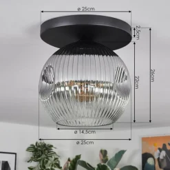 Ripoll Plafonnier, Boule lumineuse Fumé, 1 lumière