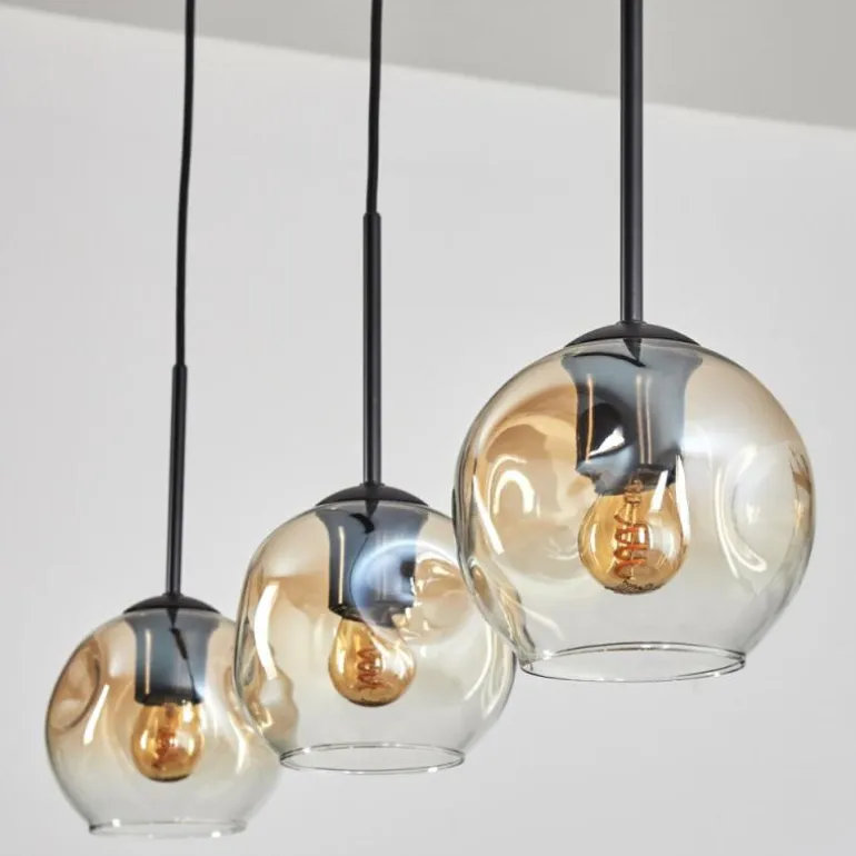 Ripoll Suspension Ambre, Clair, 3 lumières
