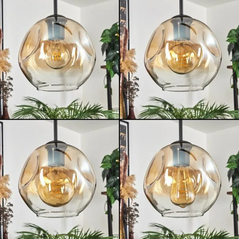 Ripoll Suspension Ambre, Clair, 3 lumières