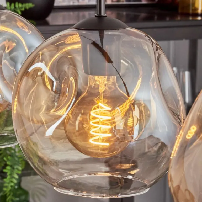 Ripoll Suspension Ambre, Clair, 3 lumières
