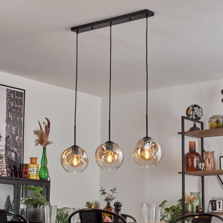 Ripoll Suspension Ambre, Clair, 3 lumières