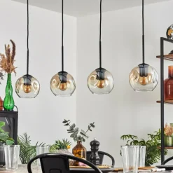 Ripoll Suspension Ambre, Clair, 4 lumières
