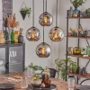 Ripoll Suspension, Boule lumineuse, Suspension Chrome, Fumé, 4 lumières