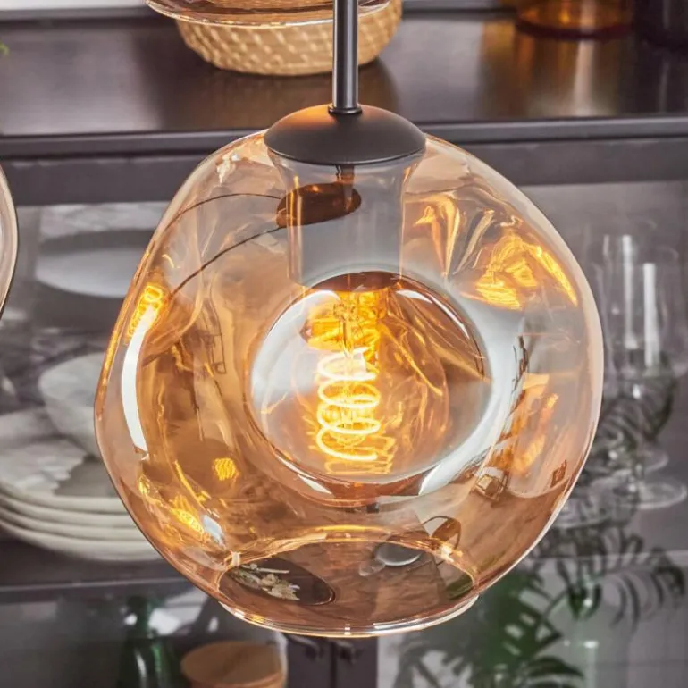 Ripoll Suspension, Boule lumineuse, Suspension Ambre, 4 lumières