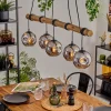 Ripoll Suspension, Boule lumineuse, Suspension Écru, Noir, 5 lumières