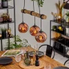 Ripoll Suspension, Boule lumineuse, Suspension Écru, Noir, 3 lumières