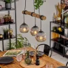 Ripoll Suspension, Boule lumineuse, Suspension Écru, Noir, 3 lumières