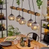 Ripoll Suspension, Boule lumineuse, Suspension Écru, Noir, 5 lumières