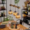 Ripoll Suspension, Boule lumineuse, Suspension Écru, Noir, 3 lumières