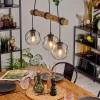 Ripoll Suspension, Boule lumineuse, Suspension Écru, Noir, 3 lumières
