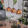 Ripoll Suspension, Boule lumineuse, Suspension Clair, Cuivré, 3 lumières