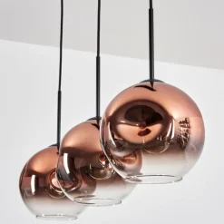 Ripoll Suspension, Boule lumineuse, Suspension Clair, Cuivré, 3 lumières