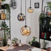 Ripoll Suspension, Boule lumineuse, Suspension Ambre, Fumé, 3 lumières