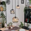 Ripoll Suspension, Boule lumineuse, Suspension grappe Ambre, Clair, Fumé, 3 lumières